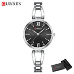 Curren relógios femininos elegante moda original relógio de quartzo para Laides à prova dwaterproof água aço inoxidável simples luxo uso diário