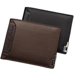 Moda Masculina  Carteira de couro do plutônio curto titular do cartão bolsa para homens designer luxo billfold masculino portátil pequeno titular do cartão carteiras