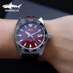 Heimdallr Monster Diver relógio masculino mostrador azul fosco cristal de safira NH35 mecânico automático 200m à prova d'água relógio luminoso completo