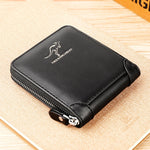Carteira masculina de couro luxuosa masculina  Bolsa masculina com zíper porta-cartões com bolso para moedas carteiras Rfid presentes para homens bolsa de dinheiro