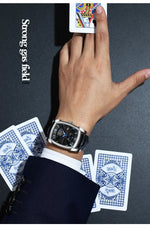 2024 CHENXI 8209 Relógios masculinos pulseira de couro casual luxo quartzo relógios de pulso quadrados à prova d'água