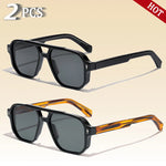 Caterside retro punk óculos de sol dos homens do vintage plana superior pontes duplas alta qualidade óculos de sol feminino viagem festa festival eyewear
