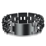 Hnsp 24mm de largura 316l aço inoxidável corrente cubana cruz pulseira para homens jóias masculino mão corrente envoltório pulseiras acessório punk