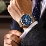 Poedagar relógio de pulso de luxo para homem à prova dwaterproof água luminosa cronógrafo data relógio masculino esportes couro relógios quartzo masculino reloj