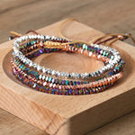 2x3 ouro/prata/ouro rosa contas facetadas trança pulseira ajustável para mulheres homens cintilante delicado pulseira jóias