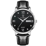 Poedagar mais novo relógio masculino à prova dwaterproof água casual pulseira de couro luminosa relógios de luxo para homem data semana exibição esportes relógios quartzo