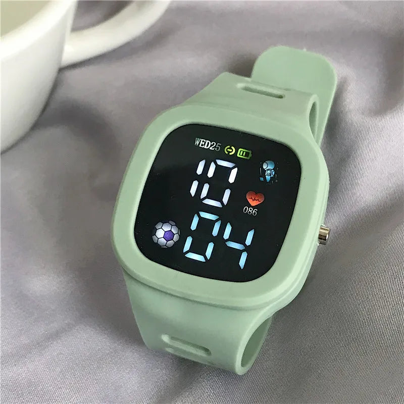 Masculino feminino relógio led digital esportes relógio para crianças meninos meninas quadrado grande dial à prova dwaterproof água silicone relógio de pulso eletrônico masculino