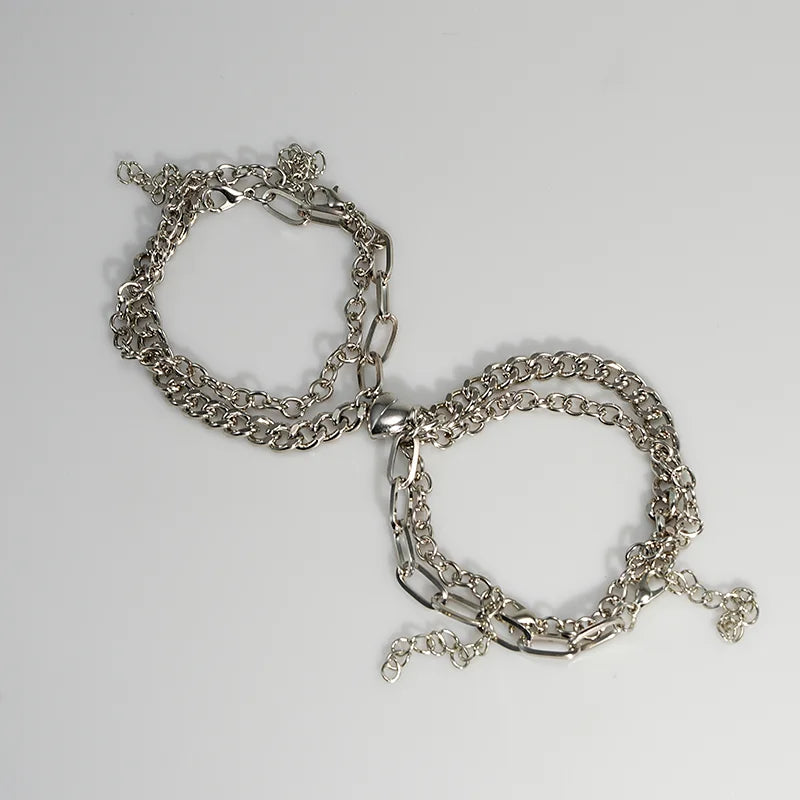 Amantes do amor fivela magnética pulseira criativa dia dos namorados ímã amor atraente pulseira casal pulseiras cubanas