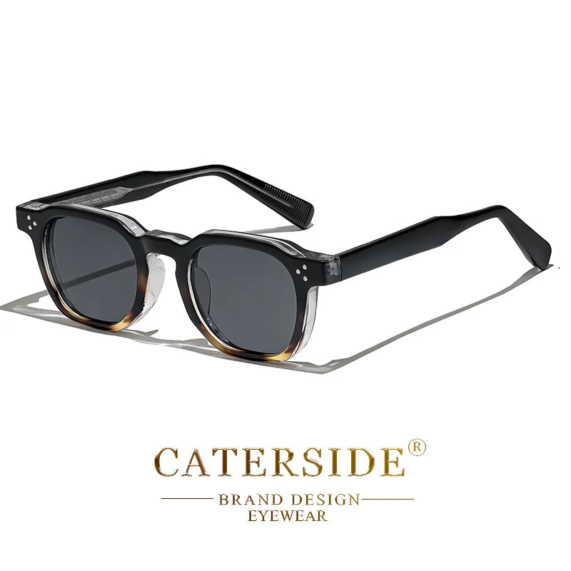 Caterside retro punk masculino óculos de sol pequeno quadro quadrado design personalizado óculos de sol feminino viagem festa negócios festival presente