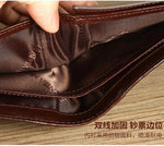 【Couro de couro genuíno】Manbang marca venda quente carteira masculina de luxo original curto tri-fold primeira camada bolsa de negócios