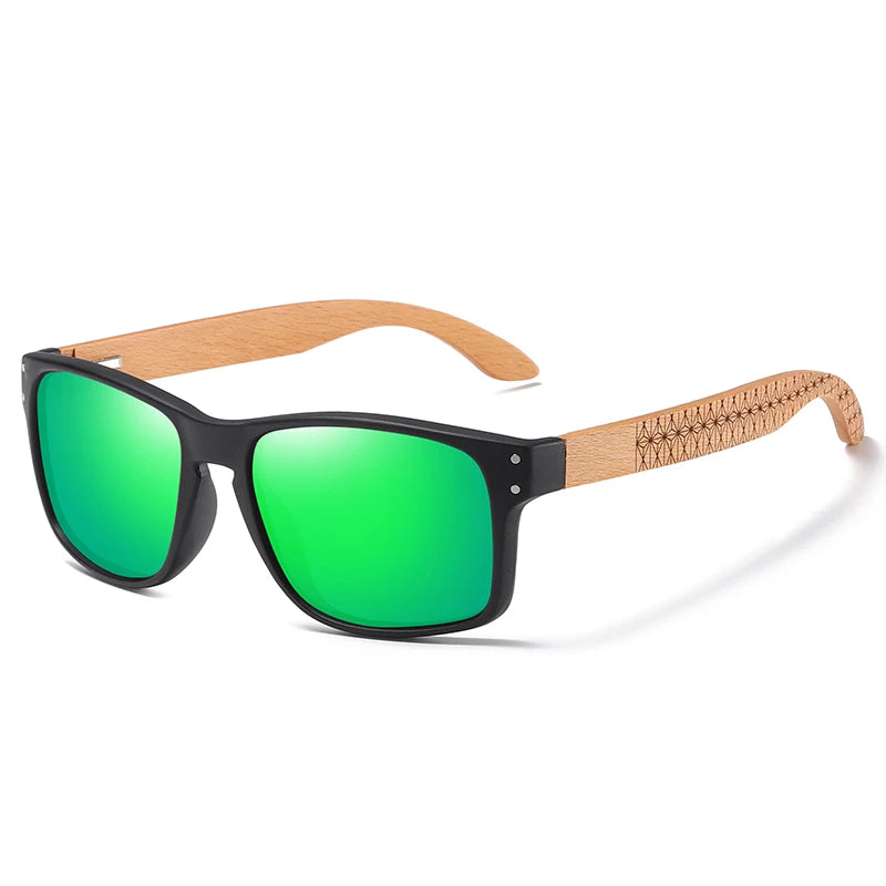 Xsw marca design de madeira de faia artesanal óculos de sol masculino polarizado óculos de sol de condução ao ar livre dobradiça reforçada 5527