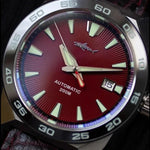 Heimdallr Monster Diver relógio masculino mostrador azul fosco cristal de safira NH35 mecânico automático 200m à prova d'água relógio luminoso completo