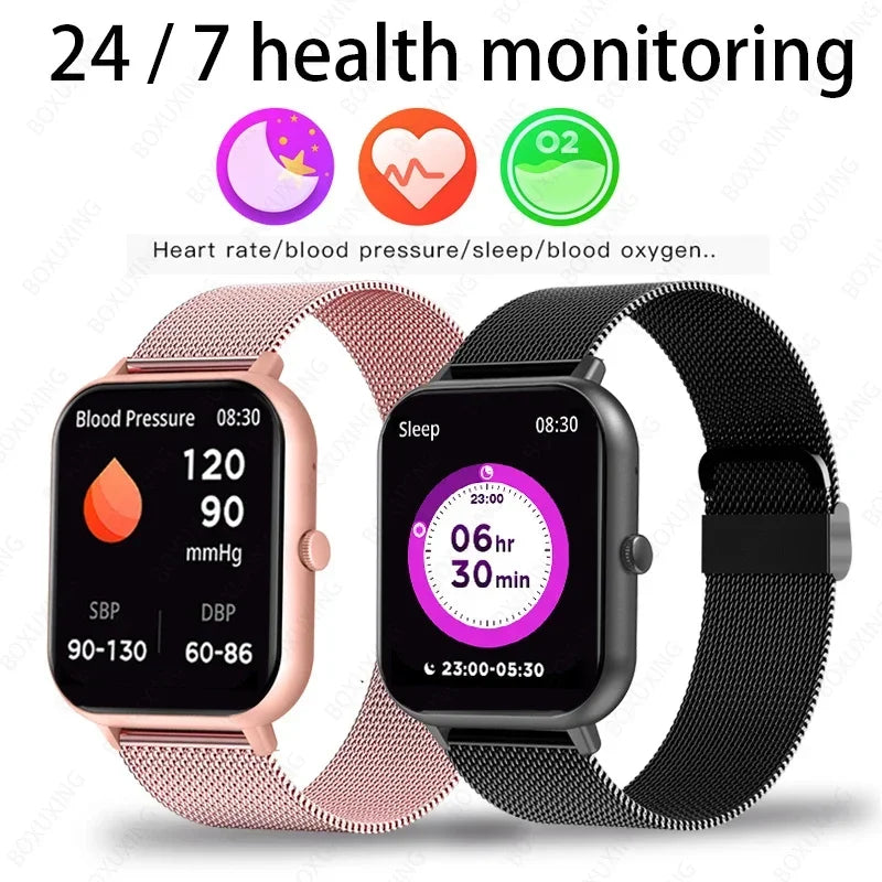 Xiaomi chamada relógio inteligente feminino mostrador personalizado smartwatch para android ios à prova dwaterproof água bluetooth música relógios relógio de toque completo