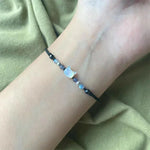 2 pçs natural moonstone obsidiana pulseiras artesanal casal bonito preto branco gato pulseira acessórios jóias