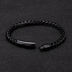 MKENDN Locomotiva Homens Punk Rock Pulseira de corrente de bicicleta 18k banhado a ouro botão magnético de aço inoxidável joias masculinas presentes