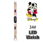 Nova disney mickey minnie led toque relógio donald duckbracelet relógio estudante crianças esportes dos desenhos animados relógio eletrônico presente brinquedo