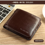 【Couro de couro genuíno】Manbang marca venda quente carteira masculina de luxo original curto tri-fold primeira camada bolsa de negócios