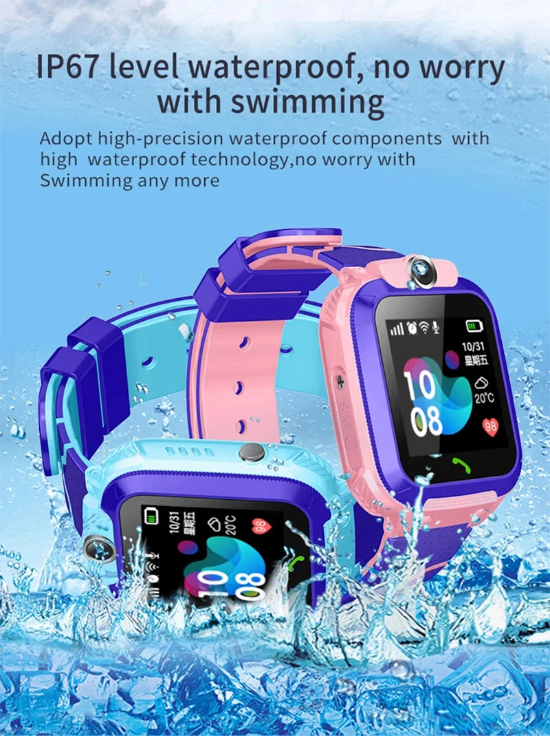 Xiaomi q12 relógio inteligente infantil, à prova d'água, sos, antil-perda, telefone, bate-papo de voz, 2g, cartão sim para meninos e meninas, presente