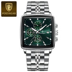 Poedagar luxo homem de negócios relógio de pulso cronógrafo à prova dwaterproof água calendário luminoso relógio para homem quadrado quartzo relógios masculinos reloj