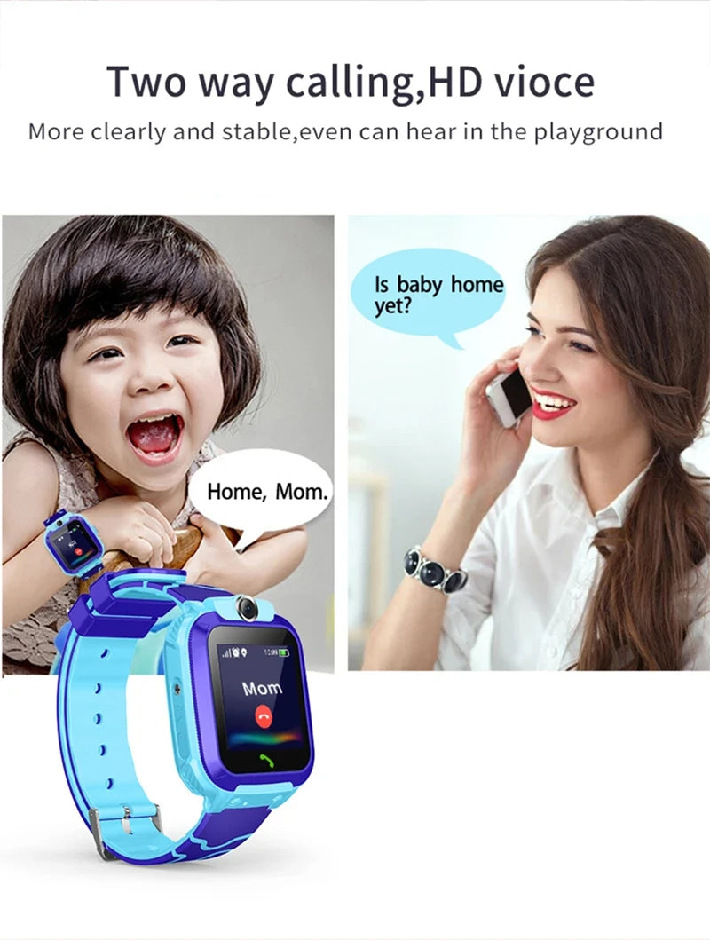 Xiaomi q12 relógio inteligente infantil, à prova d'água, sos, antil-perda, telefone, bate-papo de voz, 2g, cartão sim para meninos e meninas, presente