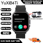 2024 relógio inteligente 2 em 1 com fone de ouvido smartwatch bluetooth chamada relógio masculino gps pista monitor freqüência cardíaca jogar música smartwatch