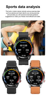 Impermeável relógio inteligente para homens, Bluetooth chamada, saúde do laser, pressão arterial, fitness esportes relógios, caixa, ECG, PPG