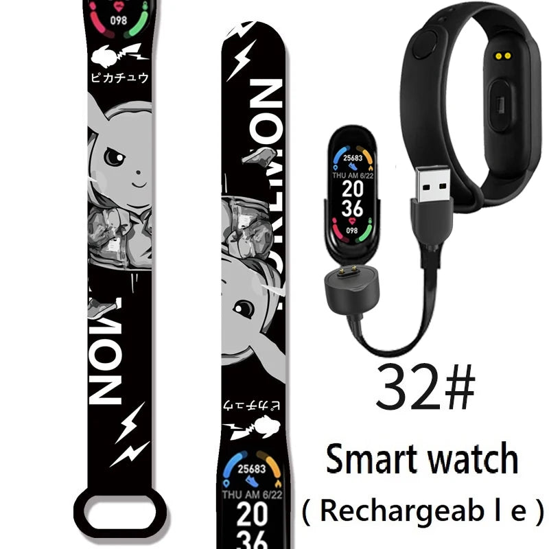 Pikachu Novo Estilo Magnético Bluetooth Relógio Inteligente Esportes Eletrônico Freqüência Cardíaca Pressão Pedômetro Música Monitoramento do Sono Blood Toy