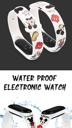 Nova disney mickey minnie led toque relógio donald duckbracelet relógio estudante crianças esportes dos desenhos animados relógio eletrônico presente brinquedo