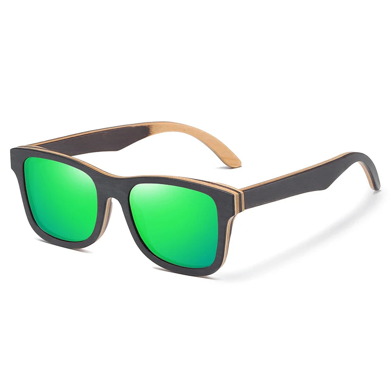 Óculos de sol polarizados para homens e mulheres, óculos UV400, quadro completo, tons de madeira, feitos à mão com caixa de madeira, moda