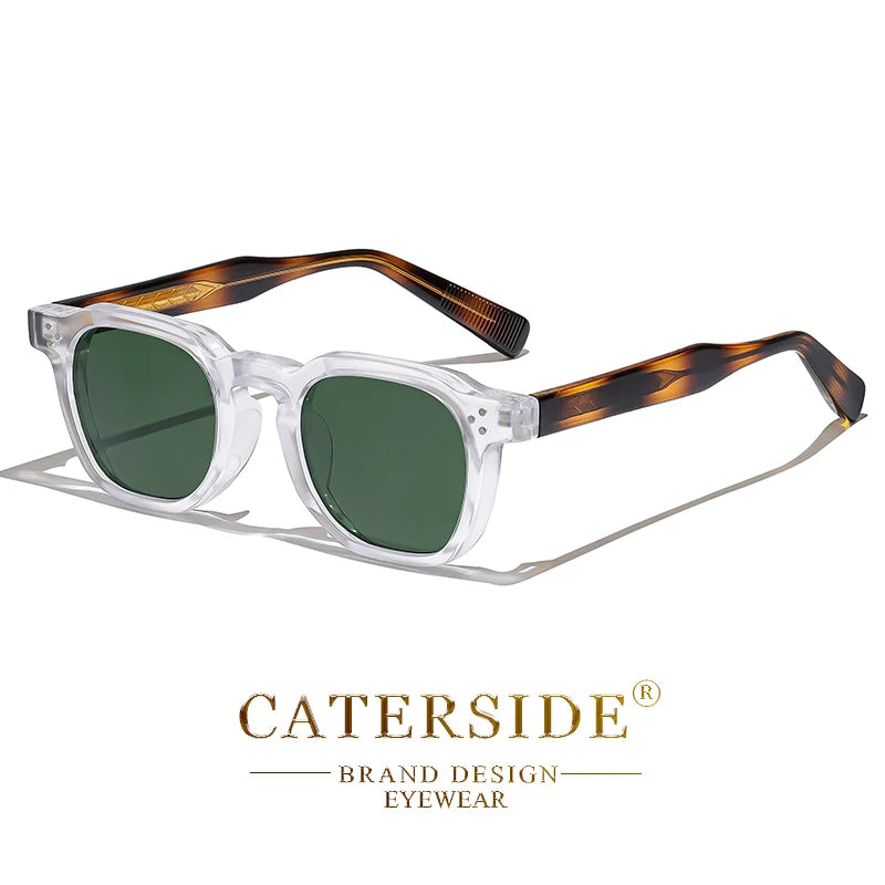 Caterside retro punk masculino óculos de sol pequeno quadro quadrado design personalizado óculos de sol feminino viagem festa negócios festival presente