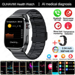 2024 novo grau médico ácido úrico gordura no sangue smartwatch ecg glicose no sangue freqüência cardíaca pressão arterial monitoramento de saúde relógio inteligente