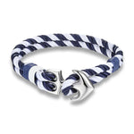 MKENDN Pulseiras de âncora masculinas, fio duplo, surfista náutico, corda à prova d'água, pulseira feminina, fivela esportiva de aço inoxidável preto