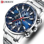 Curren-relógio de pulso masculino de quartzo, esportes, à prova d'água, com cronógrafo e data, marca de luxo, novo