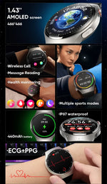 Xiaomi lipídios no sangue úrico glicose no sangue relógio inteligente masculino rastreador de fitness relógio freqüência cardíaca bluetooth chamando ecg + ppg smartwatch