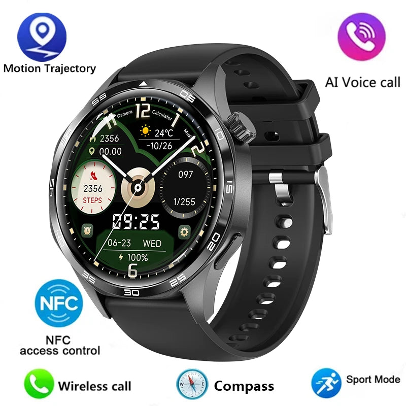 Gt5 pro relógio inteligente masculino 5 pro amoled tela hd bluetooth chamada trajetória gps nfc freqüência cardíaca bússola smartwatches 2024 novo
