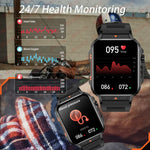 Novo esportes ao ar livre relógio inteligente masculino 1.95 polegada freqüência cardíaca oxigênio no sangue à prova dwaterproof água bt chamada smartwatch presente masculino para android ios