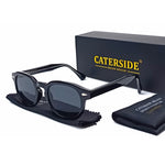 Caterside retro redondo masculino óculos de sol punk ácido propiônico pino templo luxo óculos de sol feminino esportes lazer festa óculos uv400