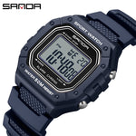 Sanda 2156 moda masculina relógio militar resistente à água esporte relógios exército grande dial led digital relógios de pulso cronômetros para o sexo masculino