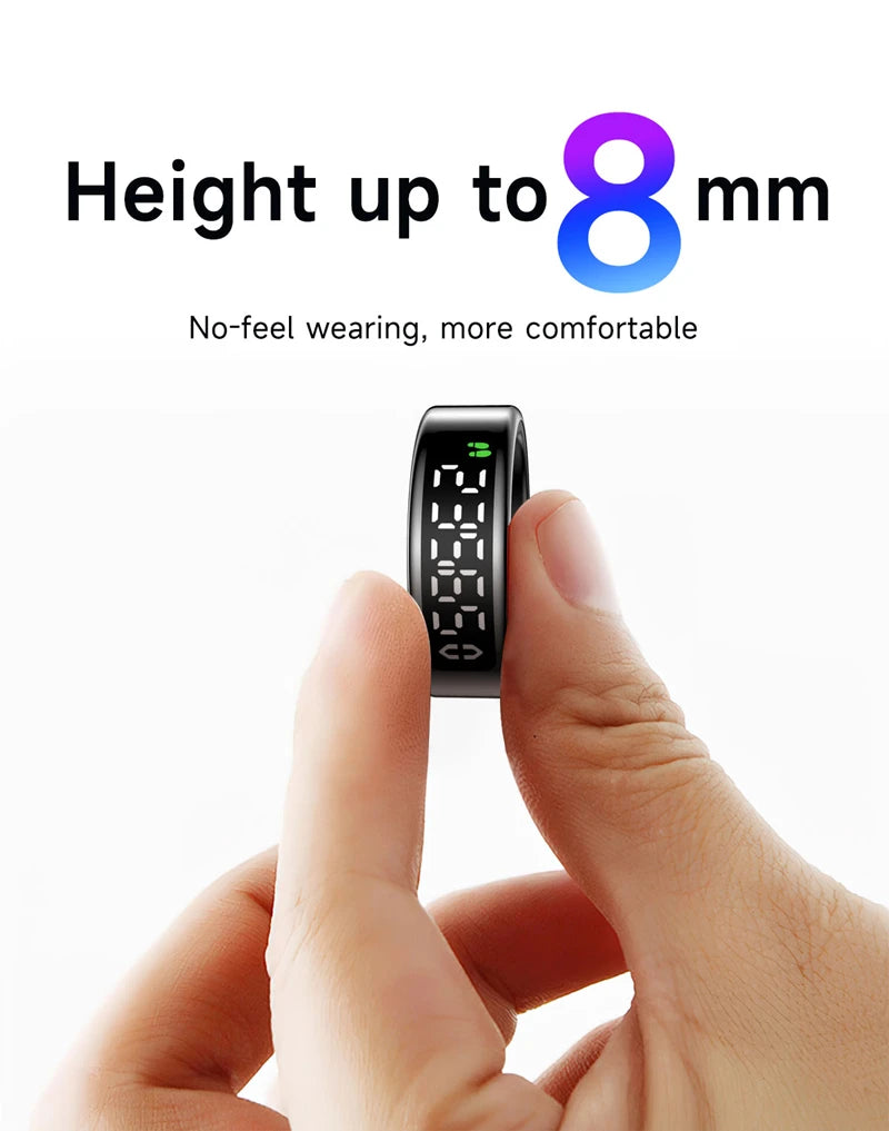 Xiaomi anel inteligente tela de exibição toque monitor saúde gesto furto vídeo/escova tiktok 5atm à prova dwaterproof água smartring para homens