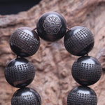 Contas de madeira preta natural genuína ébano tibetano 20mm mm pulseira de roda de oração clássica masculina