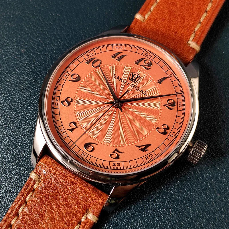 Relógio de pulso mecânico automático masculino, impermeável, calendário luminoso, ponteiro de gás, piloto alemão, NH38A movimento, C1