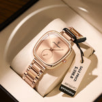 Poedagar luxo senhoras relógio de aço inoxidável à prova dwaterproof água relógio quartzo para mulher alta qualidade relógio feminino elegante relógios femininos