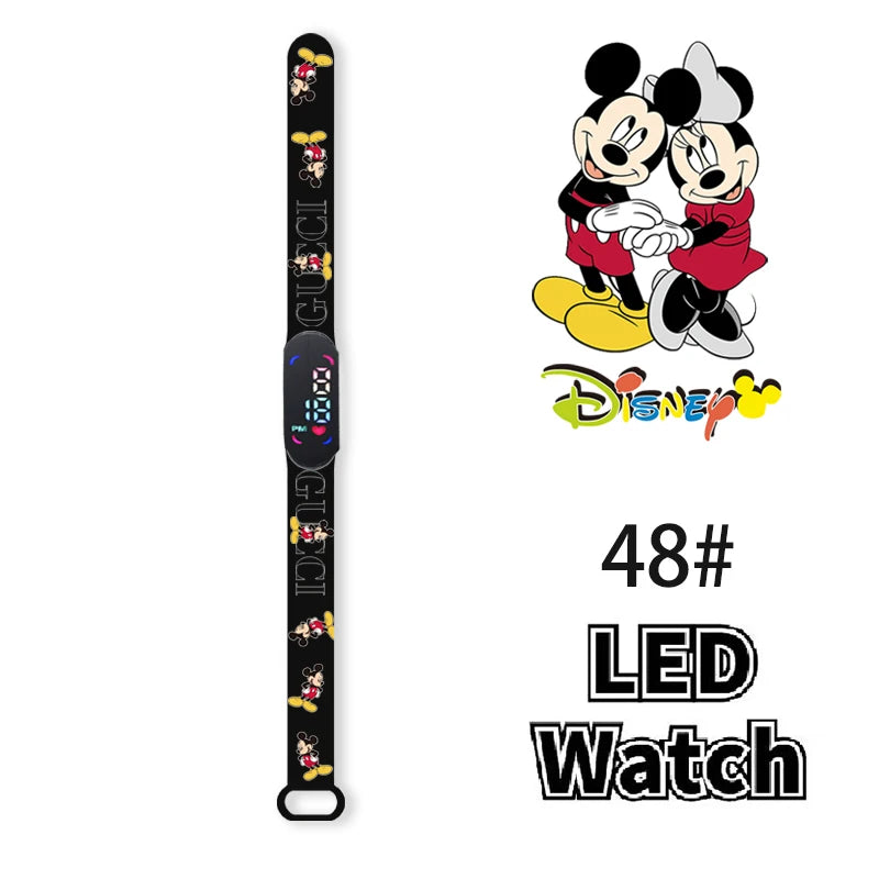 Nova disney mickey minnie led toque relógio donald duckbracelet relógio estudante crianças esportes dos desenhos animados relógio eletrônico presente brinquedo