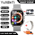 2024 relógio inteligente 2 em 1 com fone de ouvido smartwatch bluetooth chamada relógio masculino gps pista monitor freqüência cardíaca jogar música smartwatch