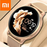 Xiaomi bluetooth chamada relógio inteligente feminino relógios de aço masculino esportes rastreador fitness freqüência cardíaca smartwatch para android ios g35