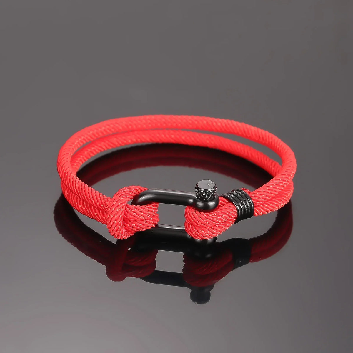 Homens preto de aço inoxidável u forma sobrevivência pulseira acampamento ao ar livre resgate emergência manilha corda pulseira para presentes femininos