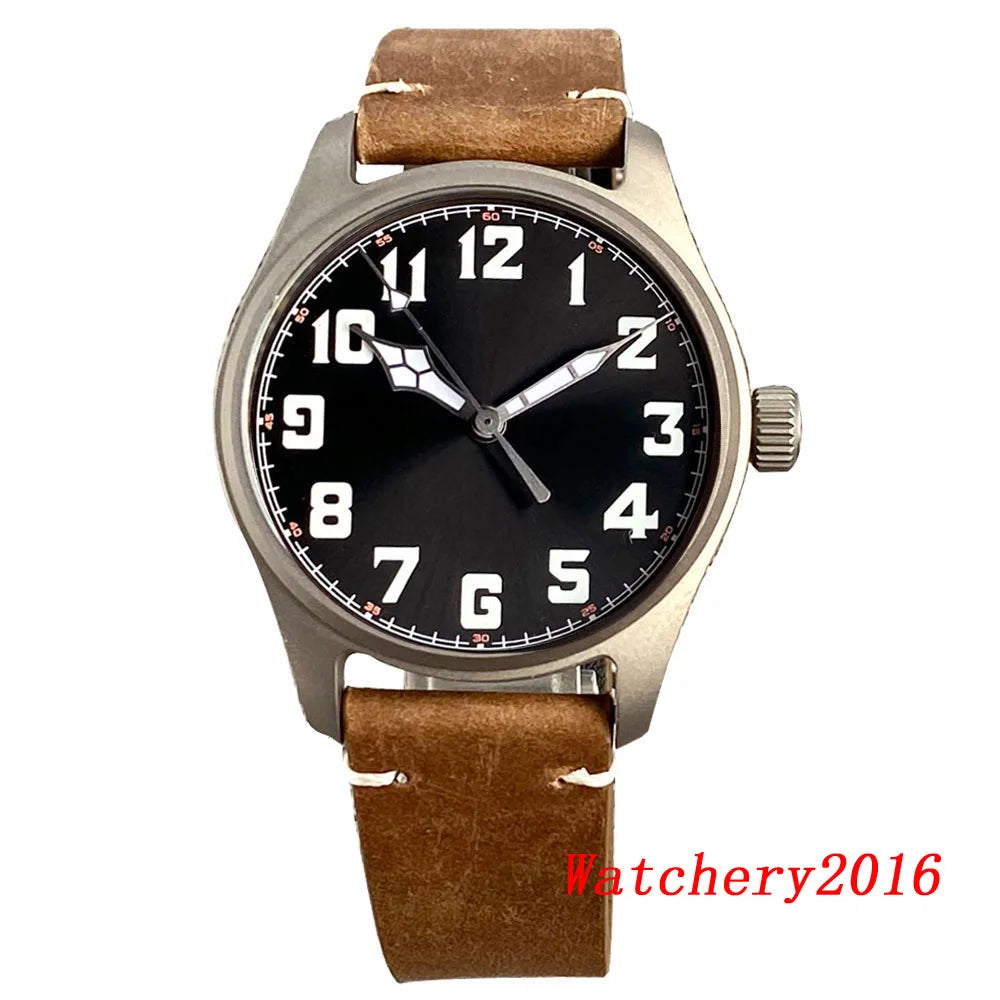 Novo tandorio piloto 39mm relógio de titânio movimento nh35 200m à prova dwaterproof água luminosa mergulho automático relógio masculino vidro safira escovado