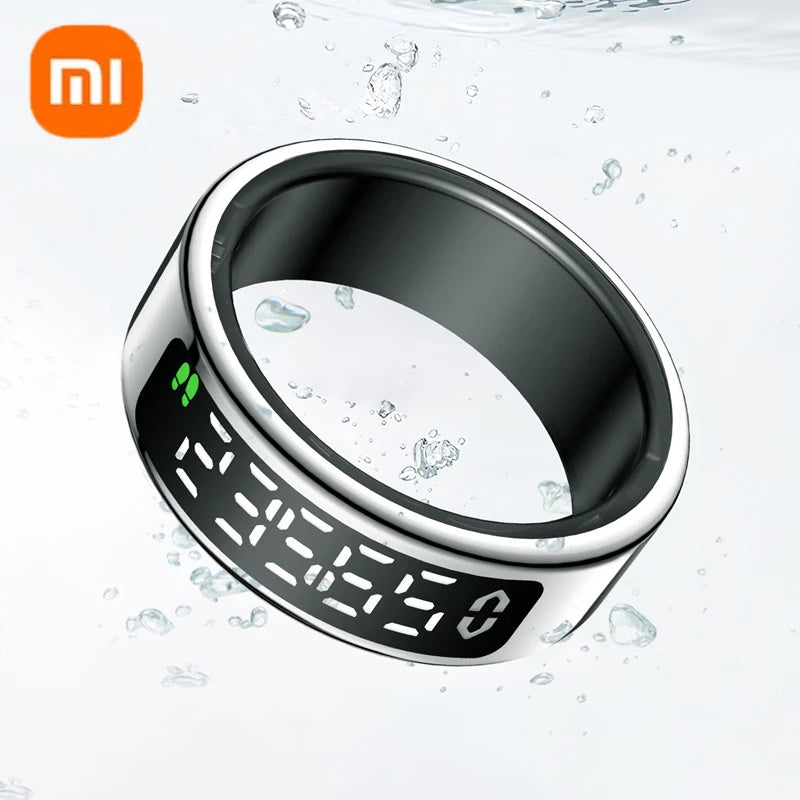 Xiaomi anel inteligente tela de exibição toque monitor saúde gesto furto vídeo/escova tiktok 5atm à prova dwaterproof água smartring para homens