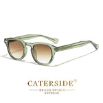 Caterside retro redondo masculino óculos de sol punk ácido propiônico pino templo luxo óculos de sol feminino esportes lazer festa óculos uv400