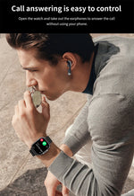 2024 relógio inteligente 2 em 1 com fone de ouvido smartwatch bluetooth chamada relógio masculino gps pista monitor freqüência cardíaca jogar música smartwatch